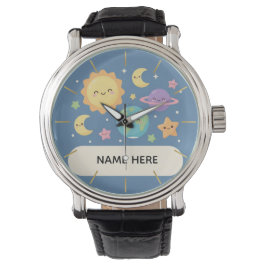 Personalized Kids Watch with Name Cute Space Theme 腕時計