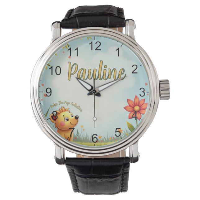personalized kids wrist watch - customized name 腕時計 (正面)