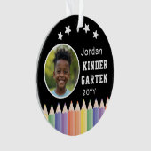 Personalized Kindergarten Colorful Photo Name オーナメント (正面)