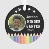 Personalized Kindergarten Colorful Photo Name オーナメント (裏面)