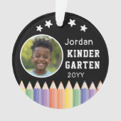 Personalized Kindergarten Colorful Photo Name オーナメント (正面)