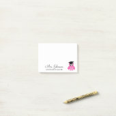 Personalized kindergarten school teacher pink owl ポストイット (デスク上)