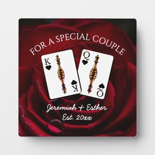 Personalized King Queen Special Couple Valentines  フォトプラーク (正面)