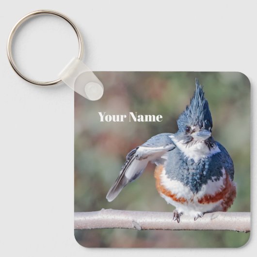 Personalized Kingfisher Friendly Bird キーホルダー (正面)