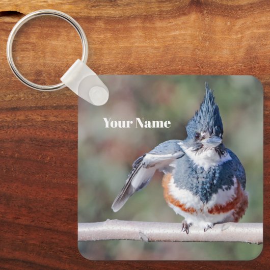 Personalized Kingfisher Friendly Bird キーホルダー (正面)
