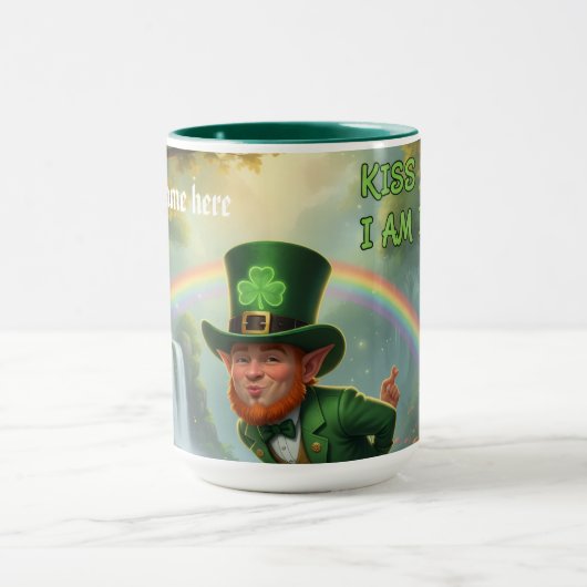 Personalized Kiss me I am irish - Combo mug マグカップ (中央)