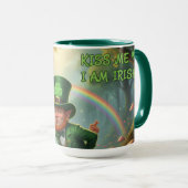 Personalized Kiss me I am irish - Combo mug マグカップ (正面右)