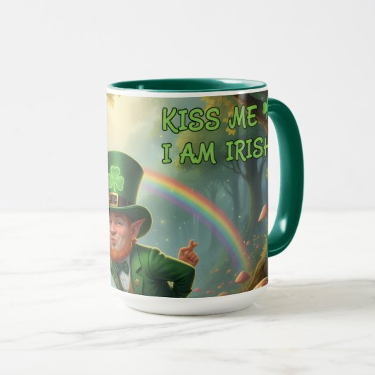 Personalized Kiss me I am irish - Combo mug マグカップ (正面右)