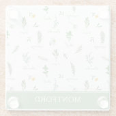 Personalized Kitchen Garden Botanical ガラスコースター (裏面)