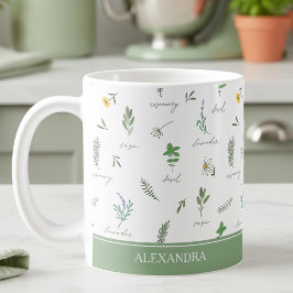 Personalized Kitchen Garden Botanical Mug コーヒーマグカップ