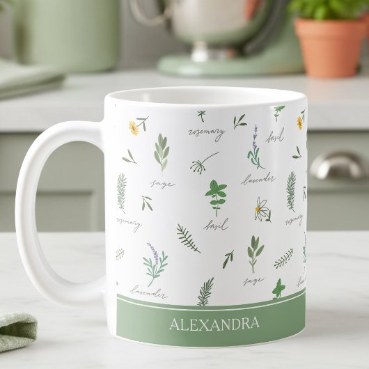 Personalized Kitchen Garden Botanical Mug コーヒーマグカップ