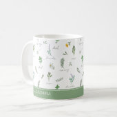 Personalized Kitchen Garden Botanical Mug コーヒーマグカップ (正面左)