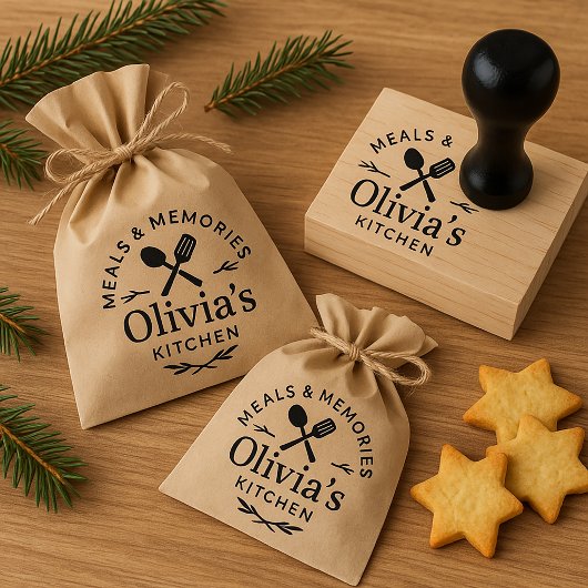 Personalized Kitchen Logo Rubber Stamp ラバースタンプ