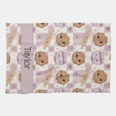 Personalized Kitchen Tea Towel Kawaii Cookie  キッチンタオル (横)