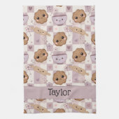 Personalized Kitchen Tea Towel Kawaii Cookie  キッチンタオル (縦)