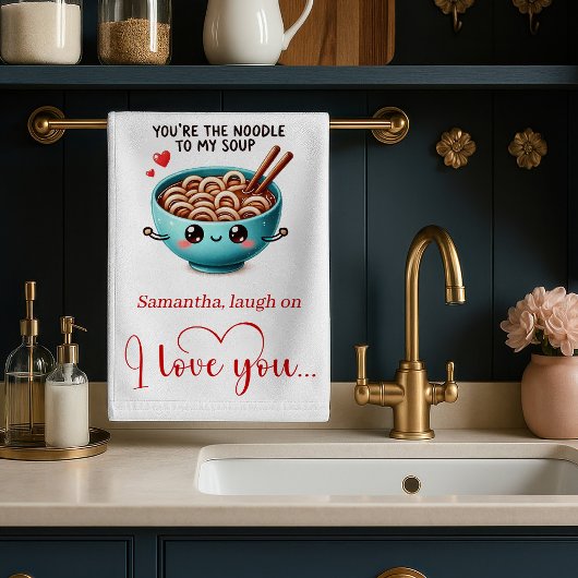 Personalized Kitchen Towel Funny Food Love Quotes キッチンタオル