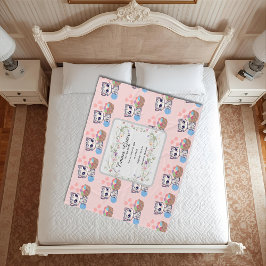 Personalized Kitten Baby Blanket | Custom Birth  フリースブランケット