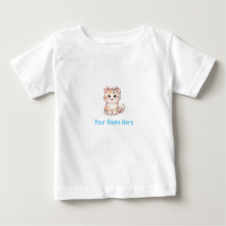 Personalized Kitten T-Shirt for Baby Girl ベビーTシャツ
