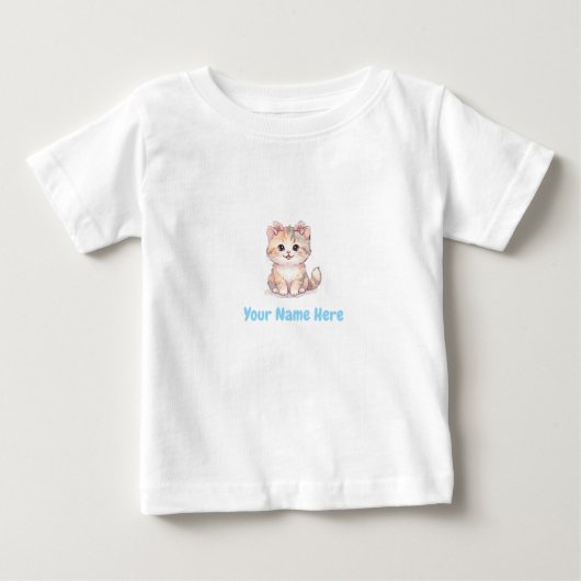 Personalized Kitten T-Shirt for Baby Girl ベビーTシャツ (正面)