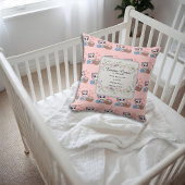 Personalized Kitten & Wildflowers Birth Keepsake クッション