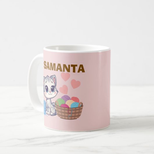  Personalized  Kitten & Yarn Classic Mug コーヒーマグカップ (正面左)