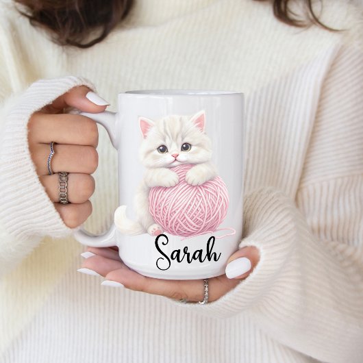 Personalized | Kitten Yarn Play Time Mug コーヒーマグカップ