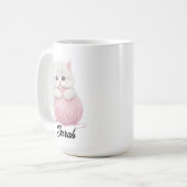 Personalized | Kitten Yarn Play Time Mug コーヒーマグカップ (正面左)