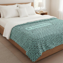 Personalized Knit Pattern Cozy Fleece Blanket シェルパブランケット