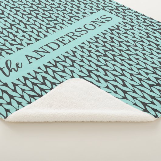 Personalized Knit Pattern Cozy Fleece Blanket シェルパブランケット (3/4)