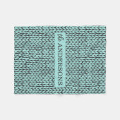 Personalized Knit Pattern Cozy Fleece Blanket フリースブランケット (正面(横))