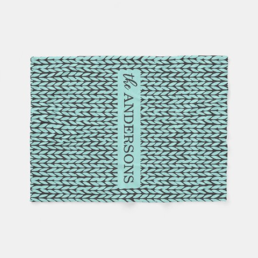 Personalized Knit Pattern Cozy Fleece Blanket フリースブランケット (正面(横))