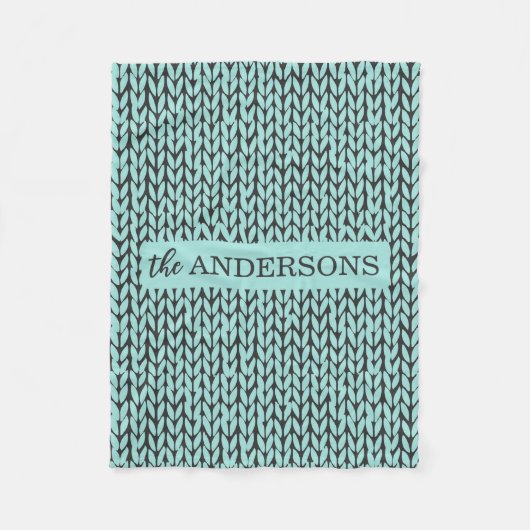 Personalized Knit Pattern Cozy Fleece Blanket フリースブランケット (正面)