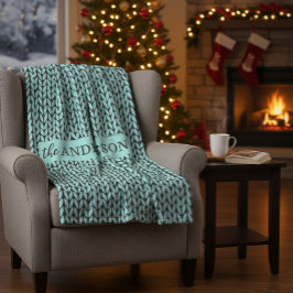 Personalized Knit Pattern Cozy Fleece Blanket フリースブランケット