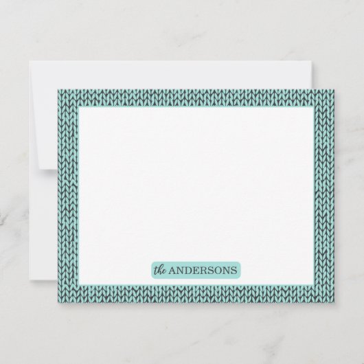 Personalized Knit Pattern Note Card ノートカード (正面)