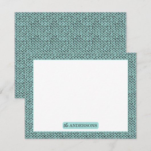 Personalized Knit Pattern Note Card ノートカード (正面/裏面)