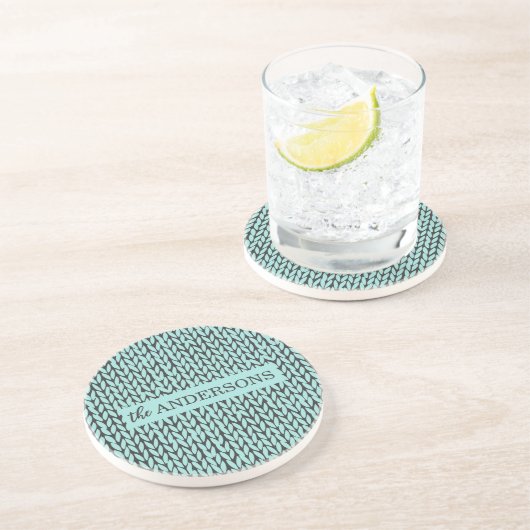 Personalized Knit Pattern Sandstone Coaster コースター (側面)