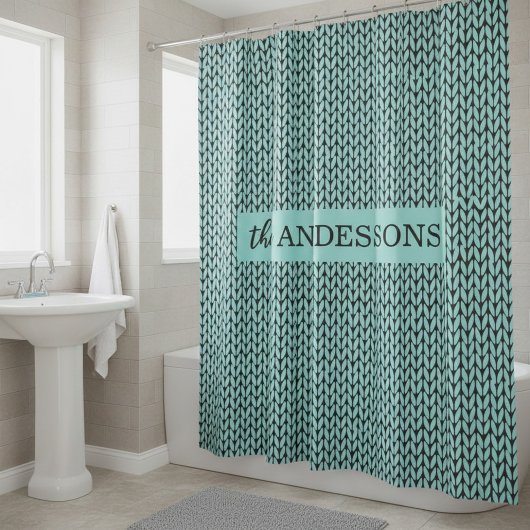 Personalized Knit Pattern Shower Curtain シャワーカーテン