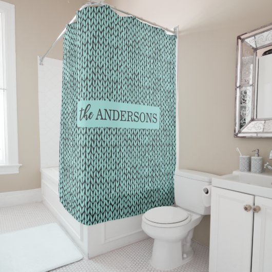 Personalized Knit Pattern Shower Curtain シャワーカーテン (インサイチュ)