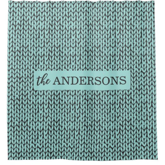 Personalized Knit Pattern Shower Curtain シャワーカーテン (正面)