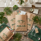 Personalized Kraft Wedding Tropical Palm Trees & H フェイバーバッグ