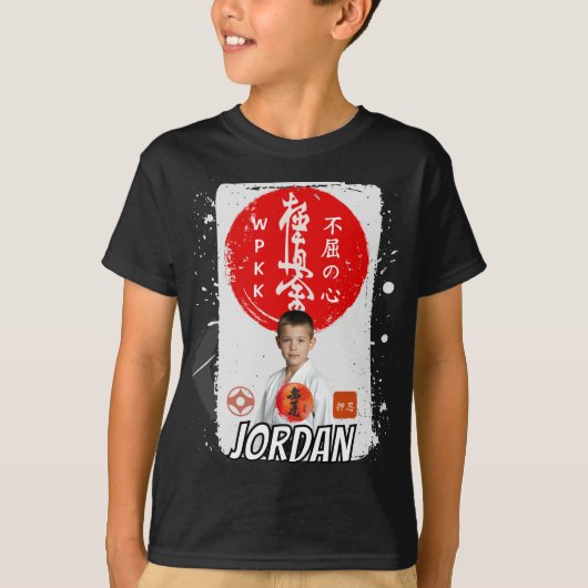 Personalized Kyokushin Karate Photo Kids Shirt Tシャツ (正面)
