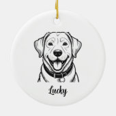 Personalized Lab Dog Christmas セラミックオーナメント (裏面)