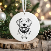 Personalized Lab Dog Christmas セラミックオーナメント