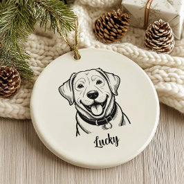 Personalized Lab Dog Christmas セラミックオーナメント