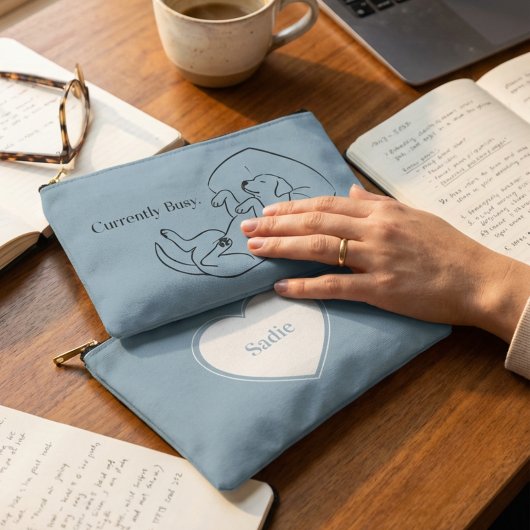 Personalized Labrador Pouch Ice Blue Dog Mom Gift アクセサリーポーチ