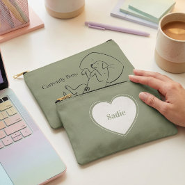 Personalized Labrador Pouch Sage Green Dog Mom Bag アクセサリーポーチ