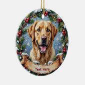 Personalized Labrador Retriever Christmas セラミックオーナメント (右)