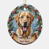 Personalized Labrador Retriever Christmas セラミックオーナメント (左)