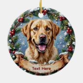 Personalized Labrador Retriever Christmas セラミックオーナメント (裏面)