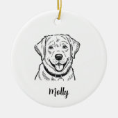 Personalized Labrador Retriever Dog Christmas セラミックオーナメント (正面)